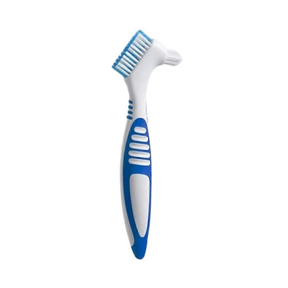 Denture Brush Twin-Head with Soft Bristles - Denture Cleaner Tool for Partial/Full Dentures, Retainers, Aligners - Hygienic Doub