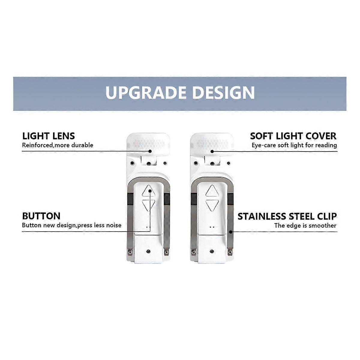 Rechargeable Reading Light in Bed, Bookmark Night Lights, White