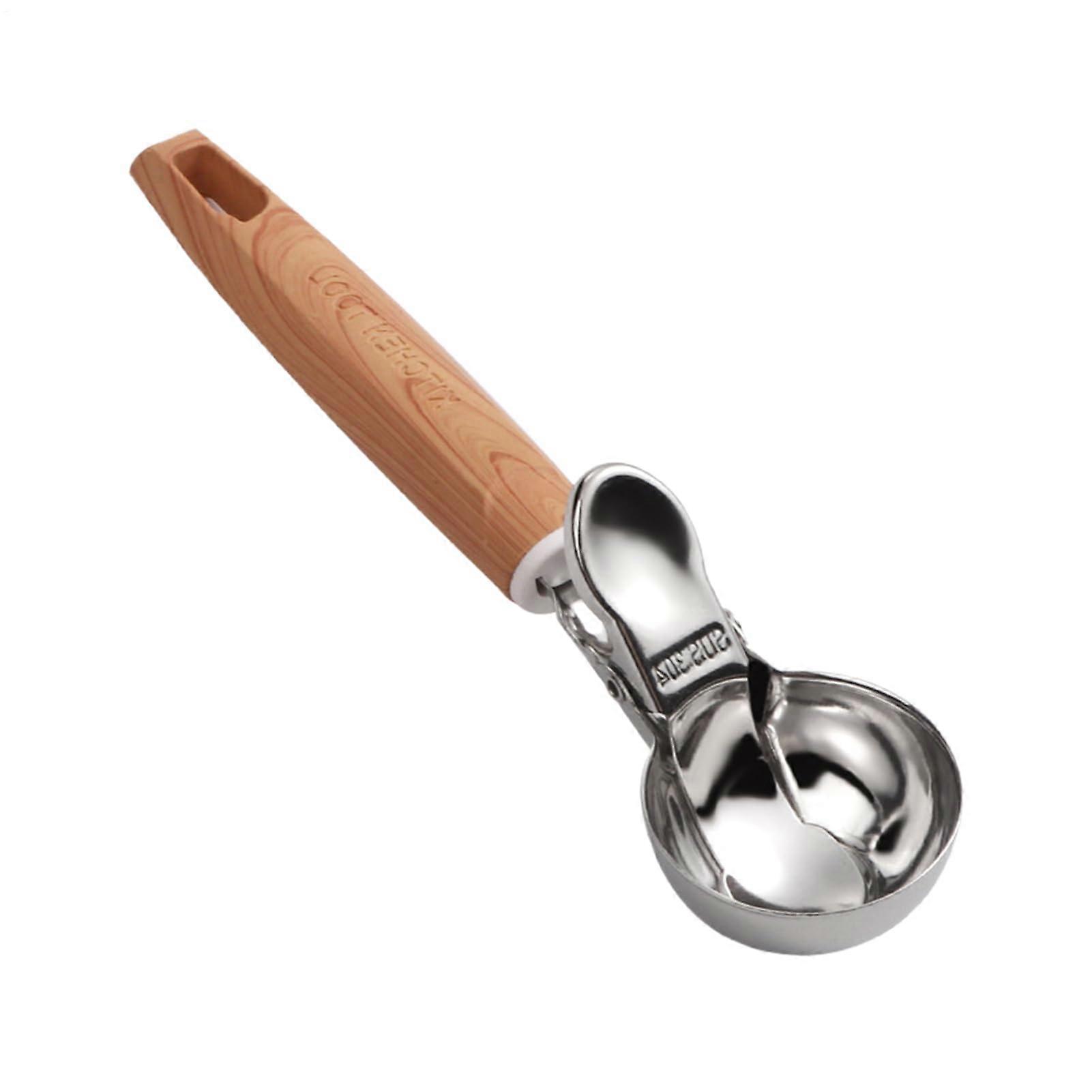 Stainless Steel Ice Cream Scoop with Trigger, Ergonomic Cookie Dough Scooper for Portion Control