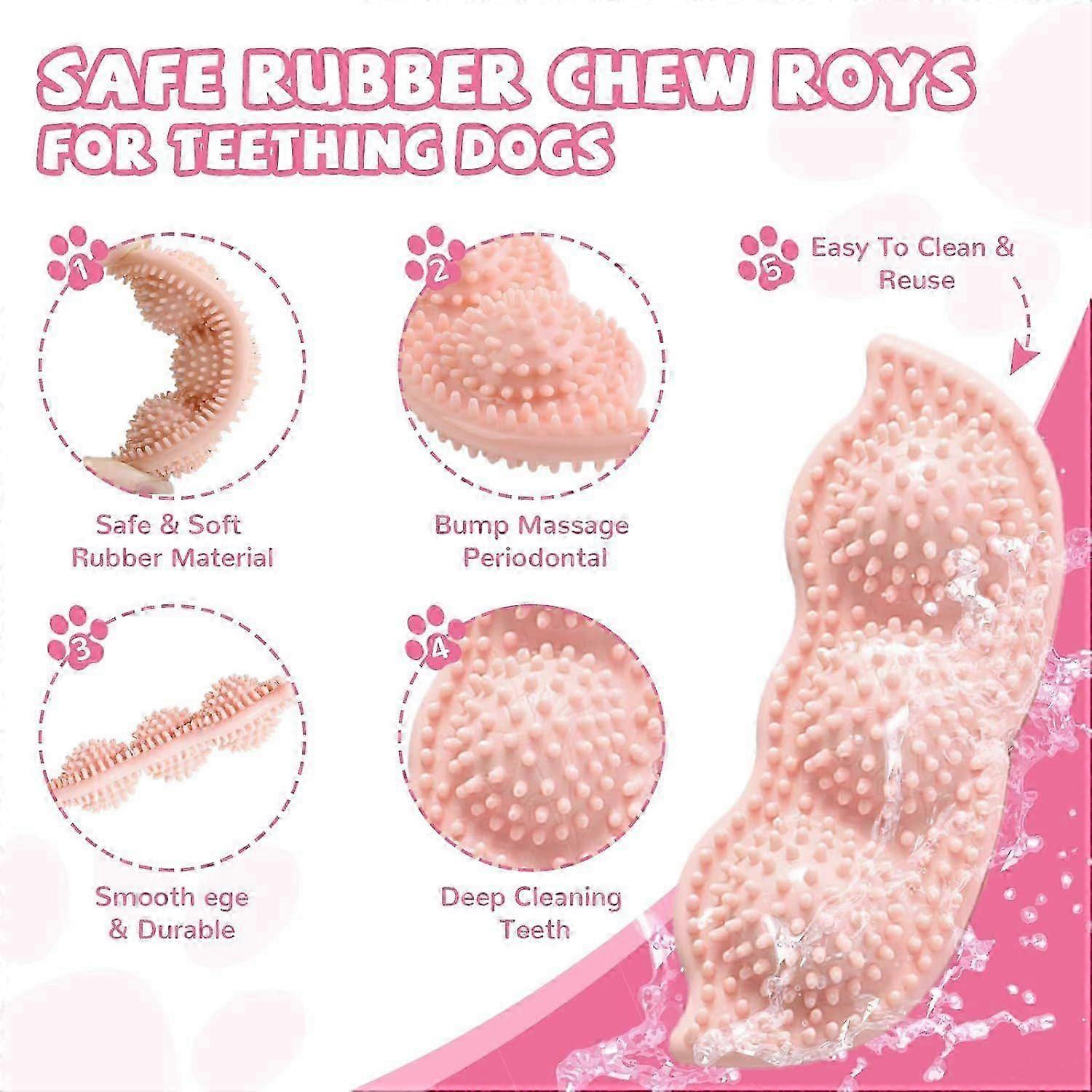 6 Pack Puppy Teething Toys Cute Pink Puppy Chew Toys for Teething Small Breed Dog Chew Toy Interactive Pet Toy Set for Puppies to Keep Them Busy Soft