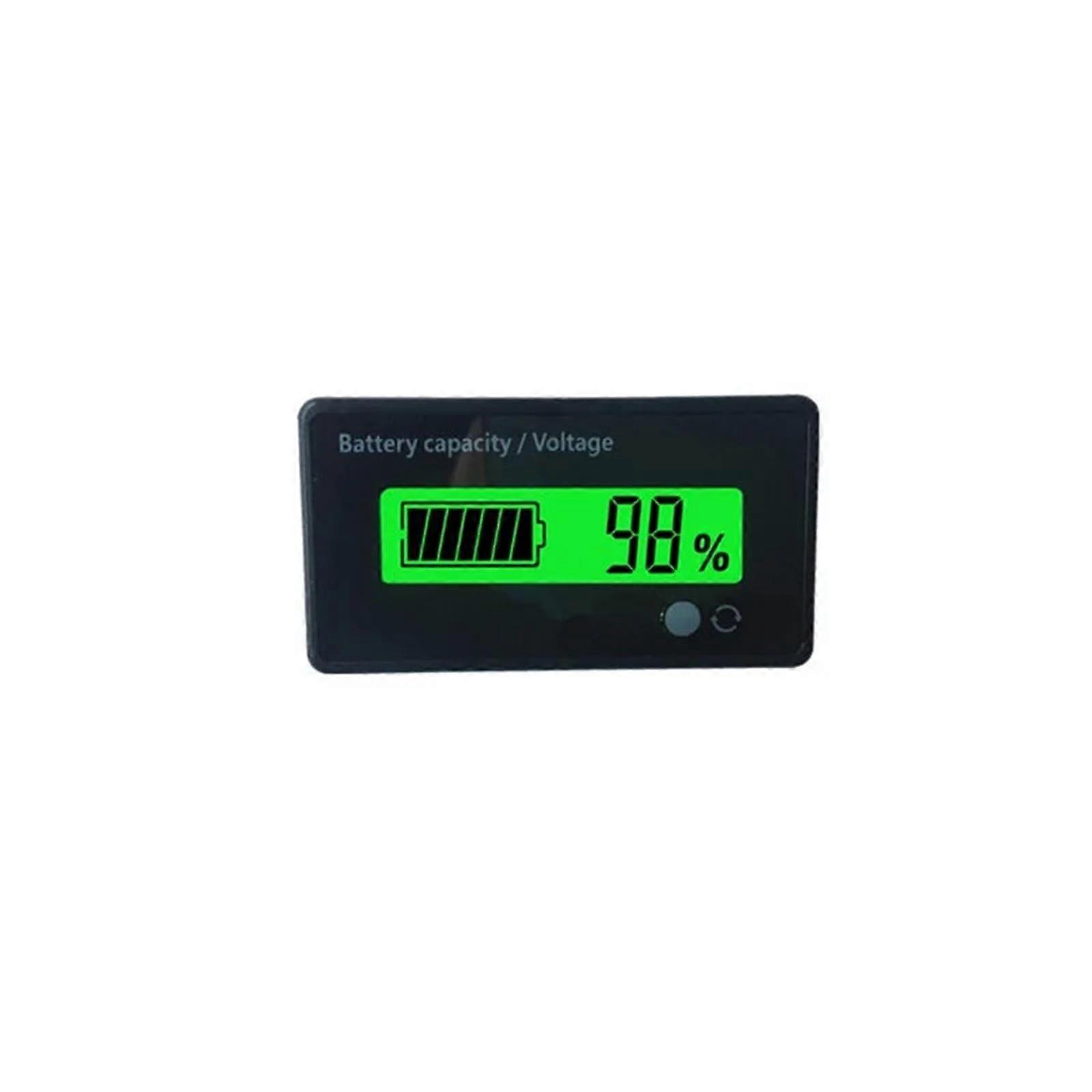 Battery Voltage Meter Dual Display 663V RealTime Battery Monitor Gauge Green 1Pc