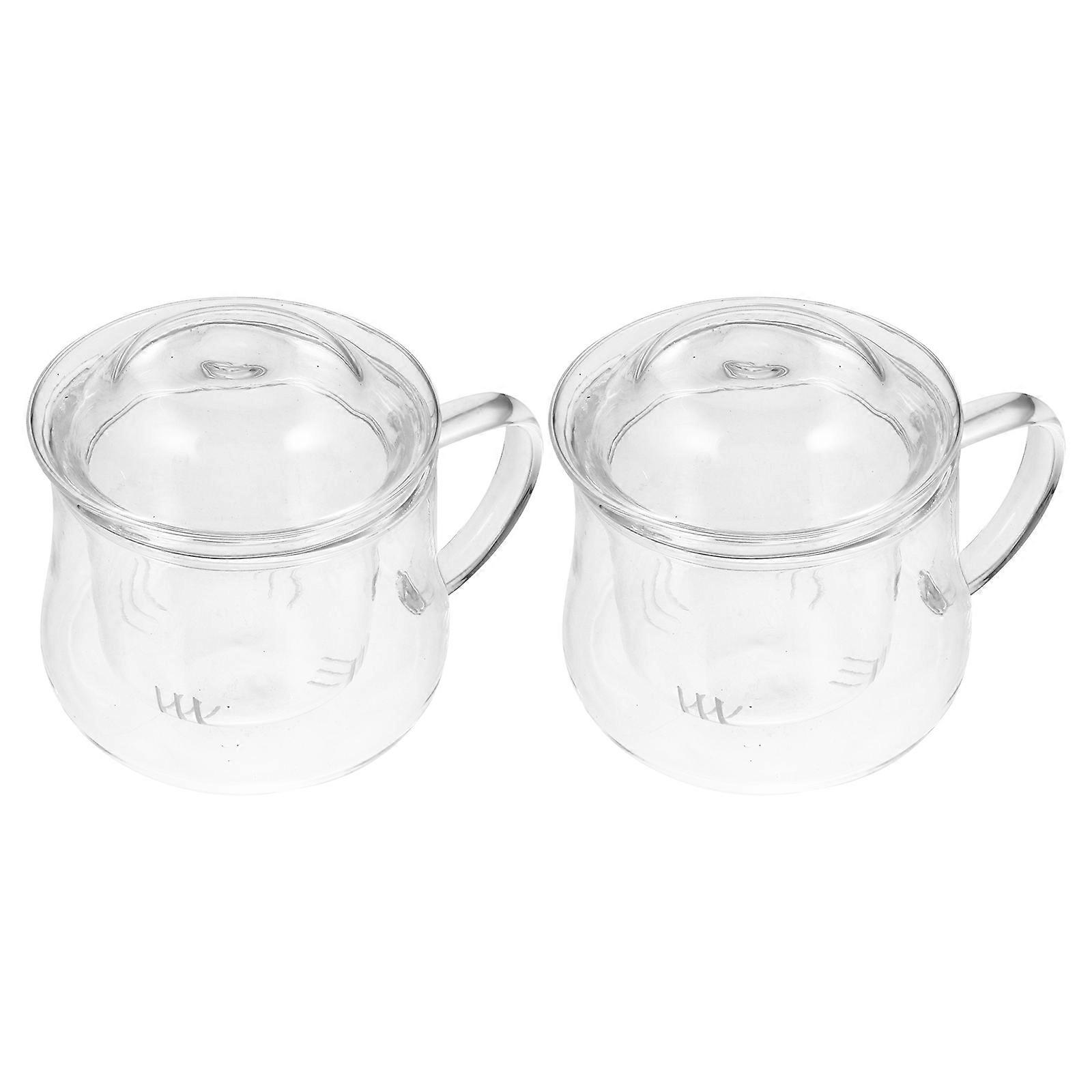 Heat Resistant Tea Strainer Glass for Storage Use 4Pcs with Lid
