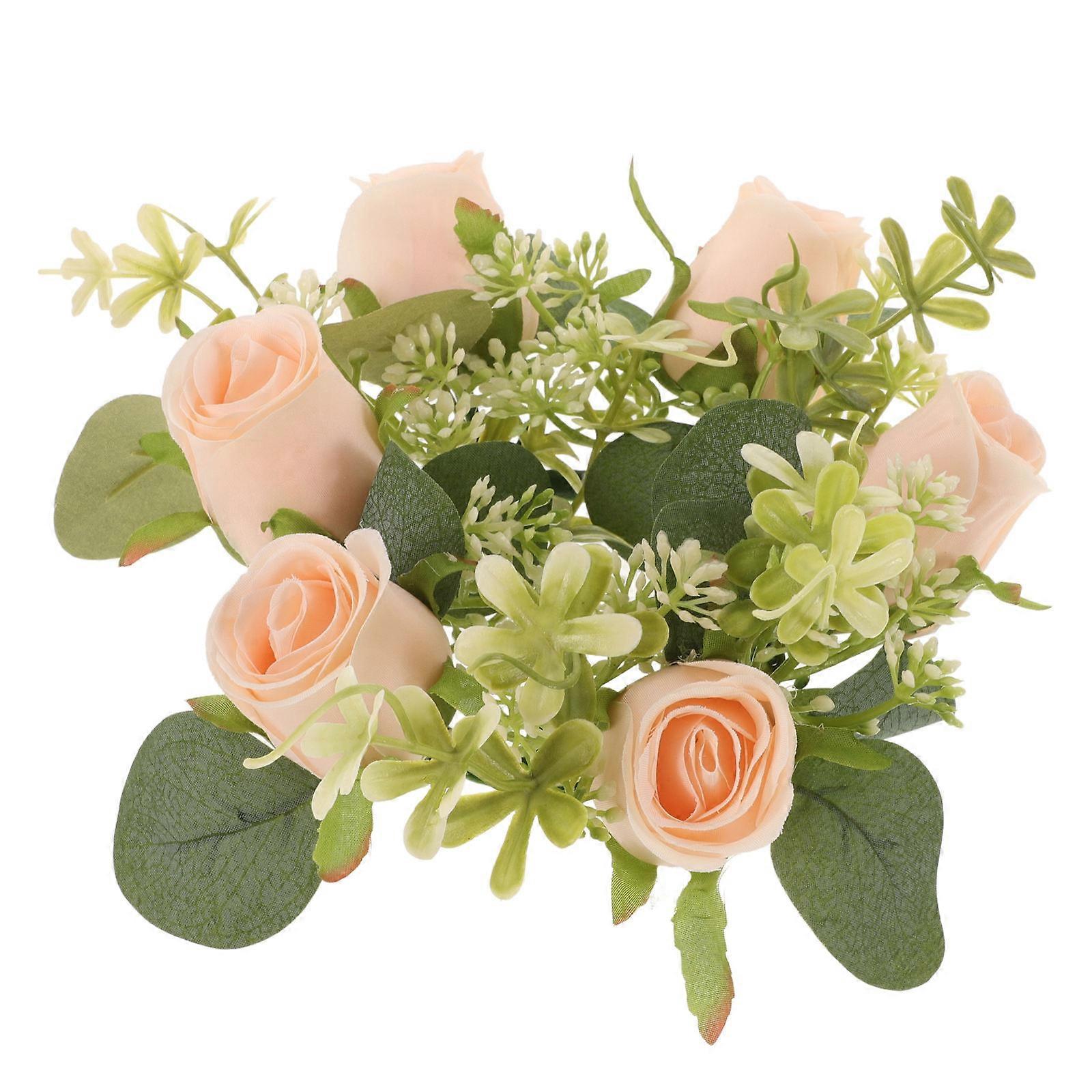 Candlestick Flower Ring Artificial Candle Ring for Decoration