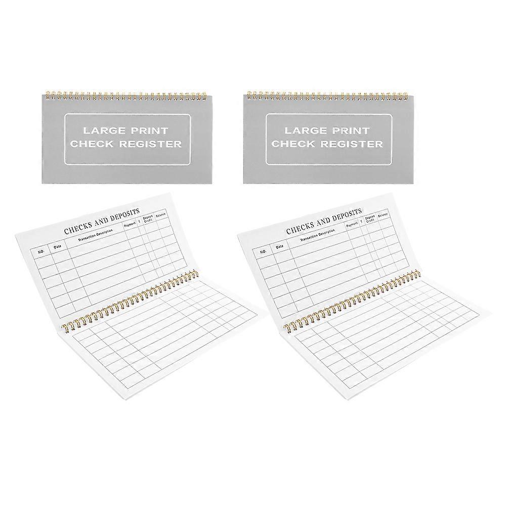 Grey Checkbook Register for Low Vision Users 4Pcs Set