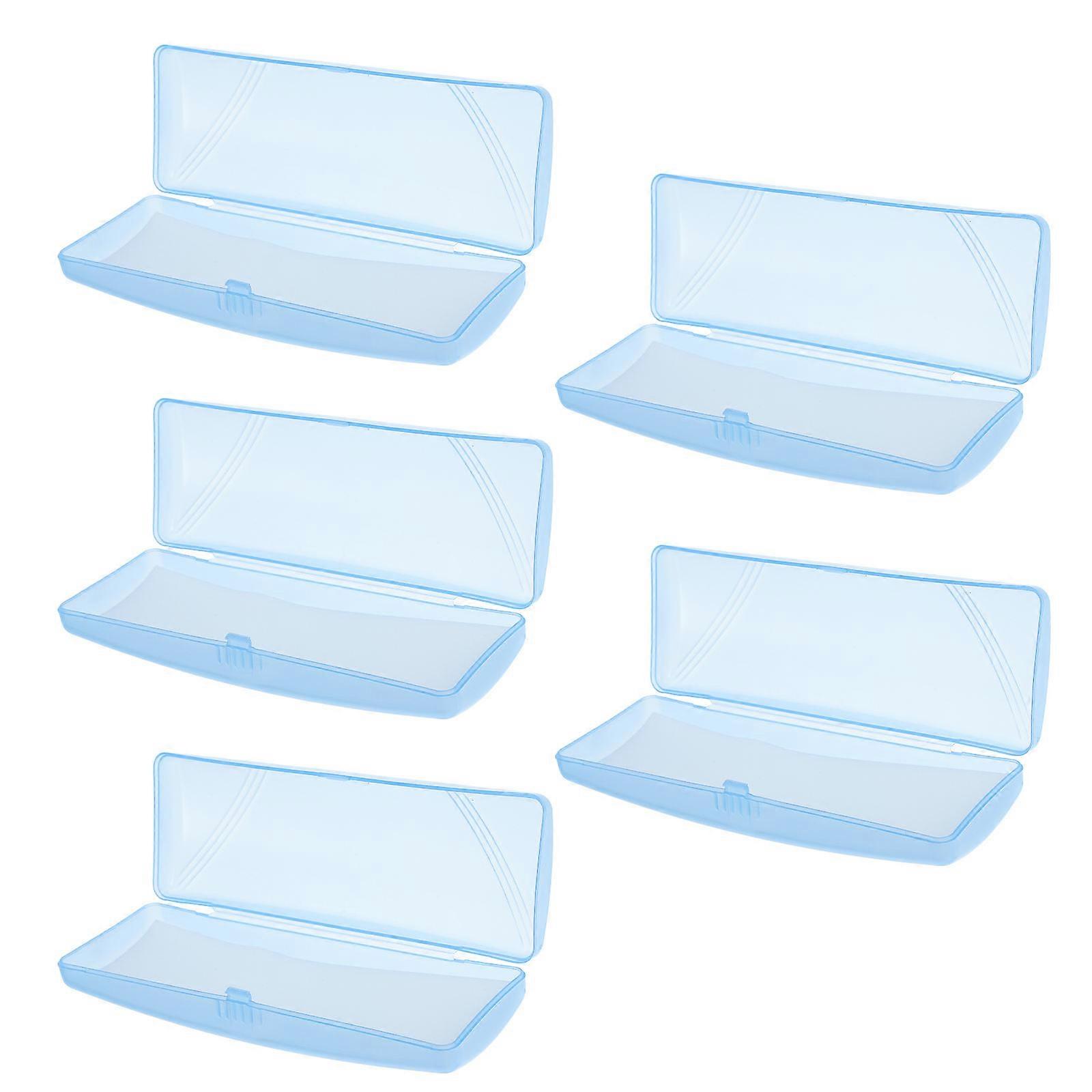 Blue Glasses Box Portable Eyeglasses Case for Storage 5Pcs Set