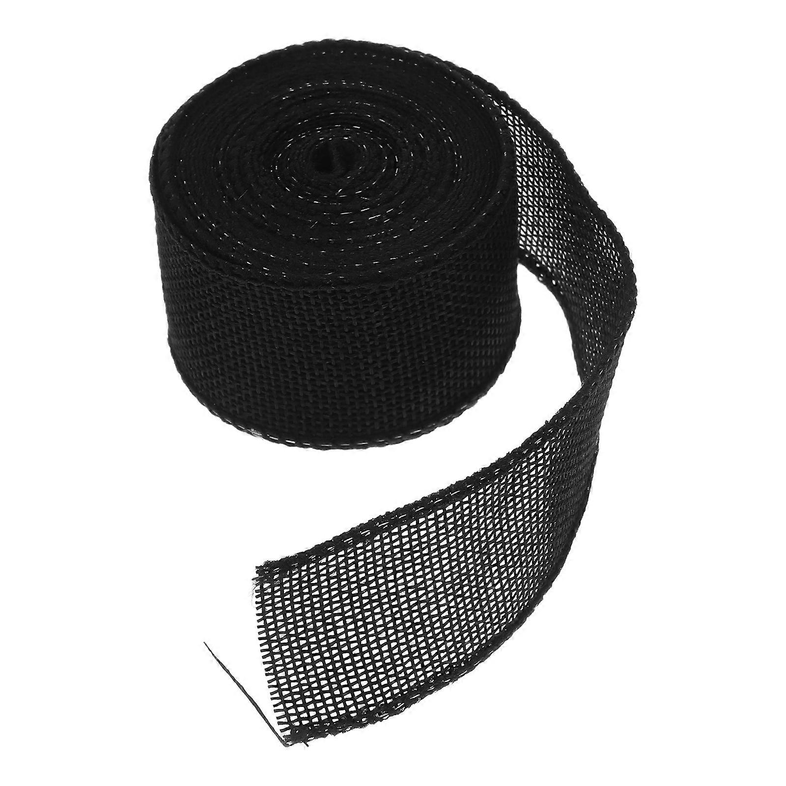 Burlap Ribbon Black Craft Projects Christmas Wired Edge 5 Meters 4 Rolls