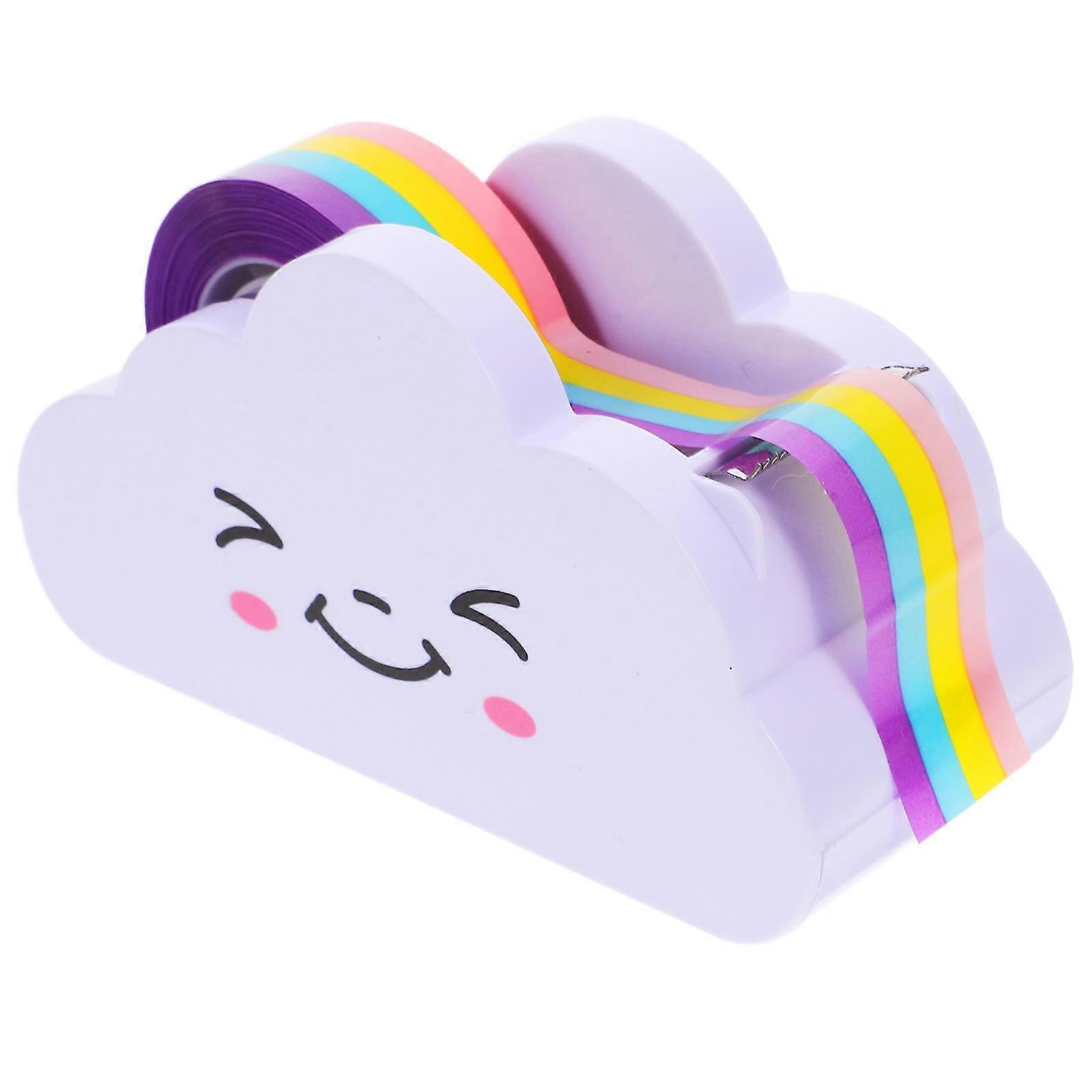 Cloud Desk Tape Dispenser for Office Use with One Roll of Multicolor Tape