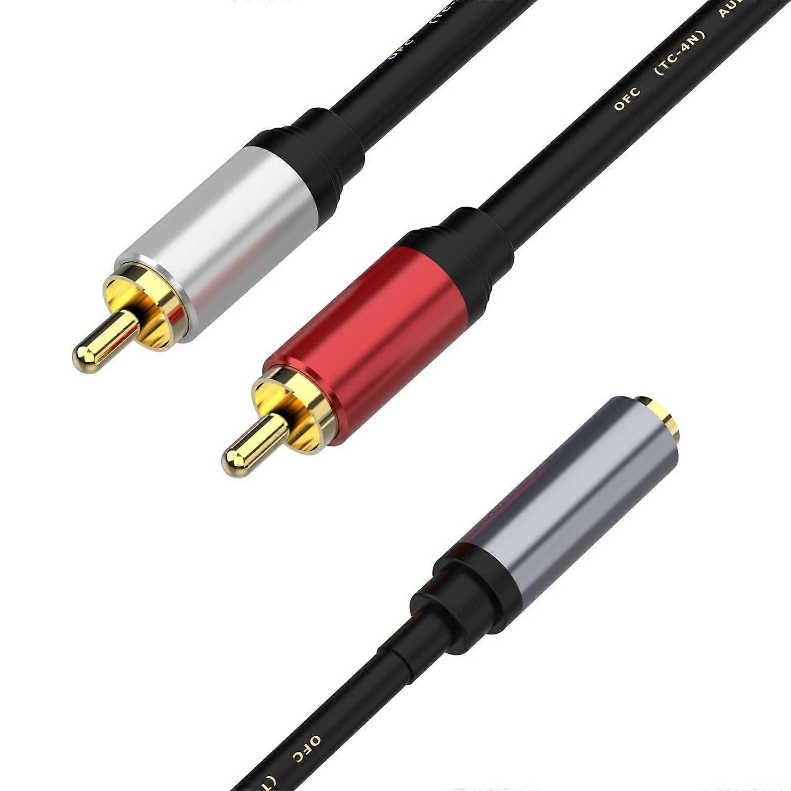 3.5mm Female To 2RCA Male Auditory Adapter 30cm Bidirectional Connection Between Devices