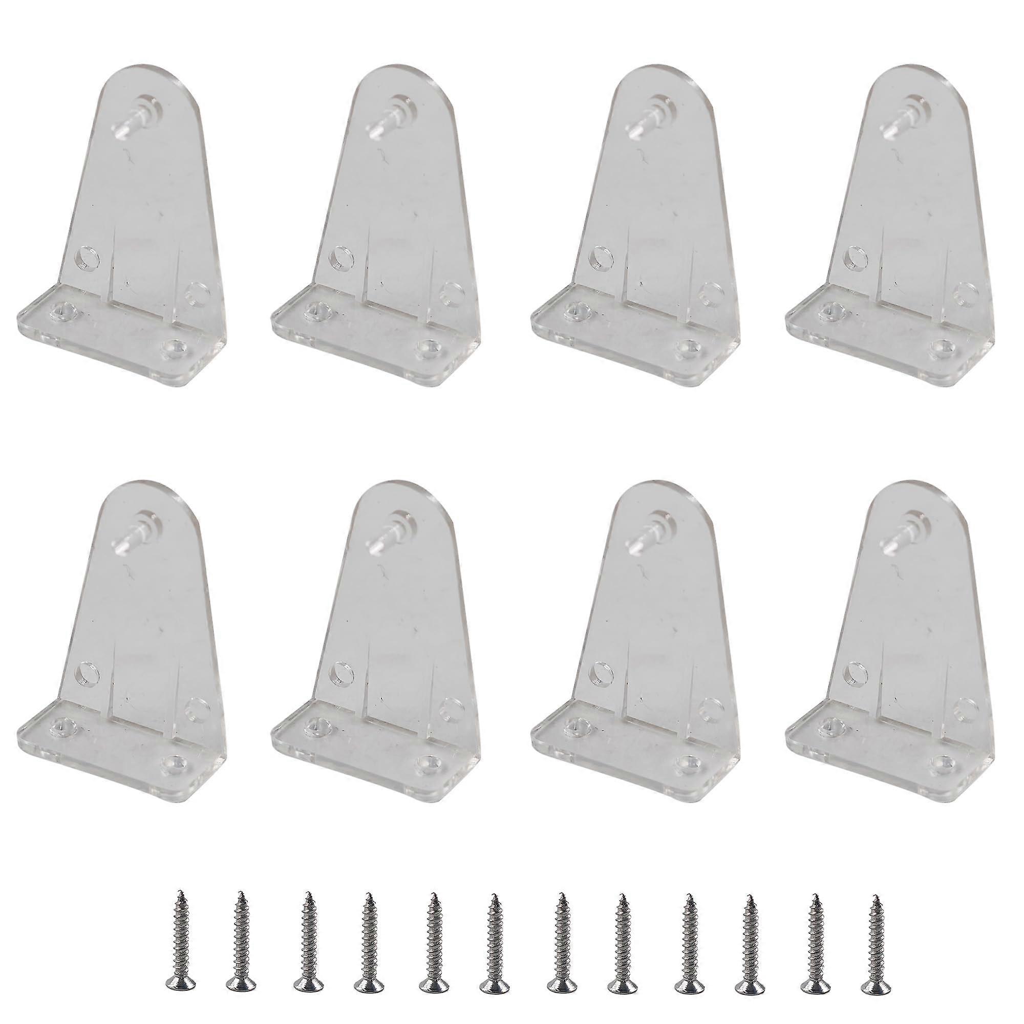 8Pcs Blinds Hold Down Brackets for 2 Inch Shades, Clear Bottom Rail Clips with Screws, Secure Fit