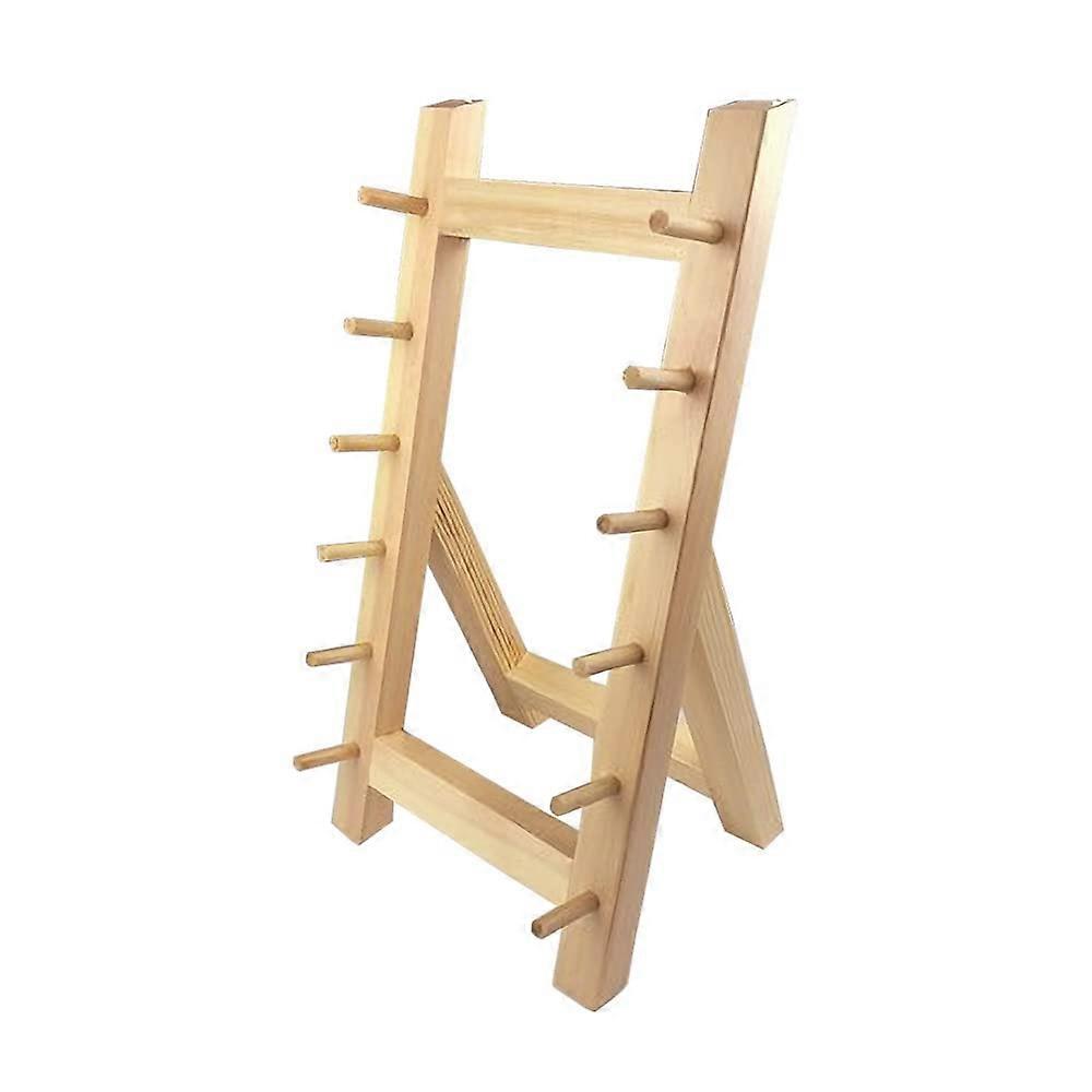 Japanese Wooden Knife Holder 6Layer Rack for Sushi Chefs, SpaceSaving Natural Wood Organizer