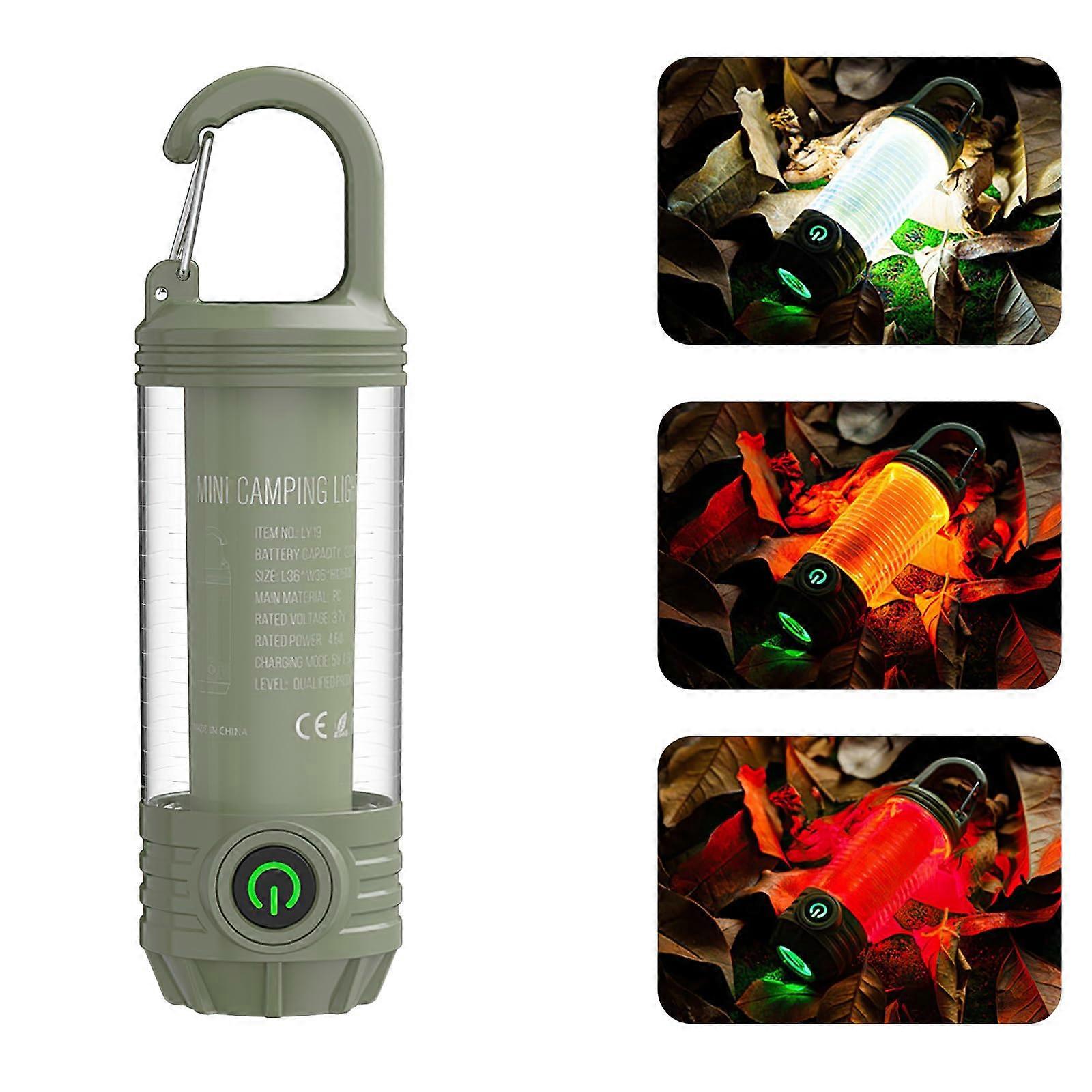 Rechargeable Camping Lantern LED Flashlight with 6 Modes USBC Charging Red Light for Hiking