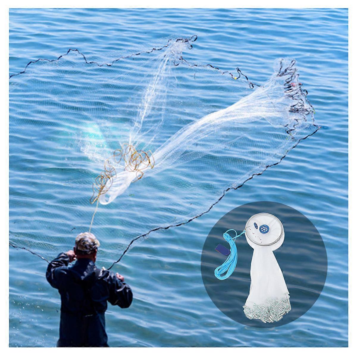 Mesh Trap Net For Catching Crayfish Lobster 4.8M White Durable 2Pcs