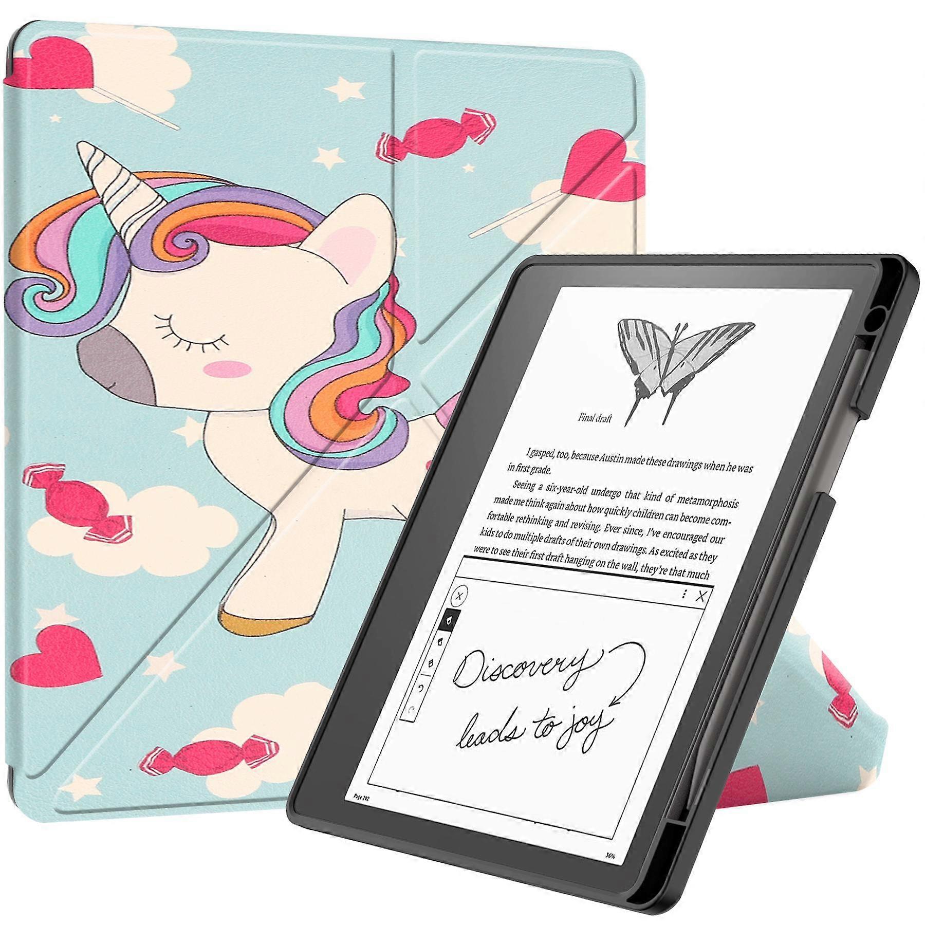 For Amazon Kindle Scribe Pattern Printing Design Leather E-Reader Case Origami Stand Cover E-book Re
