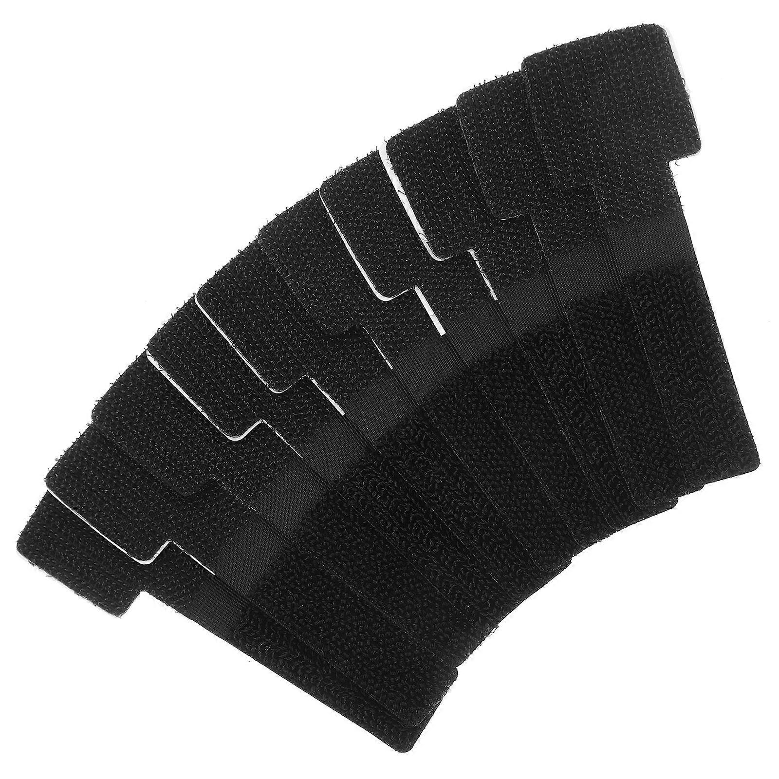 Black Nylon Cable Management Straps for Cords Versatile Reusable Fastener Straps for Holding Use 10pcs