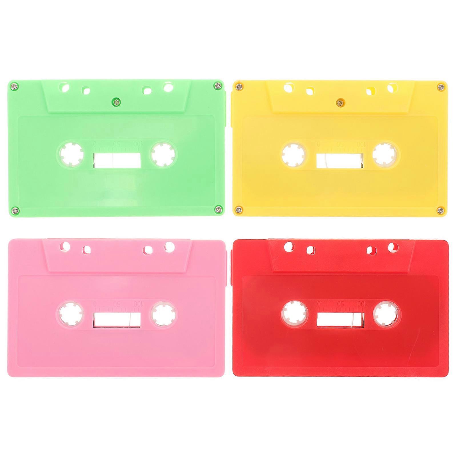 Recording Blank Cassette Tape for DIY 4Pcs Assorted Color Plastic Pack