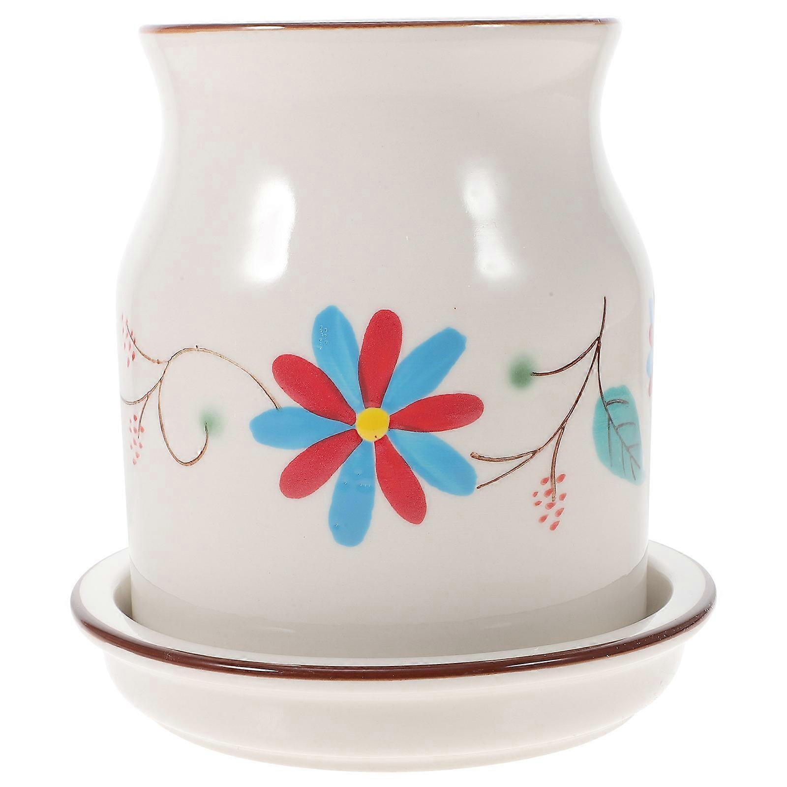 White Ceramic Chopstick Holder for Kitchen Use with Draining Function