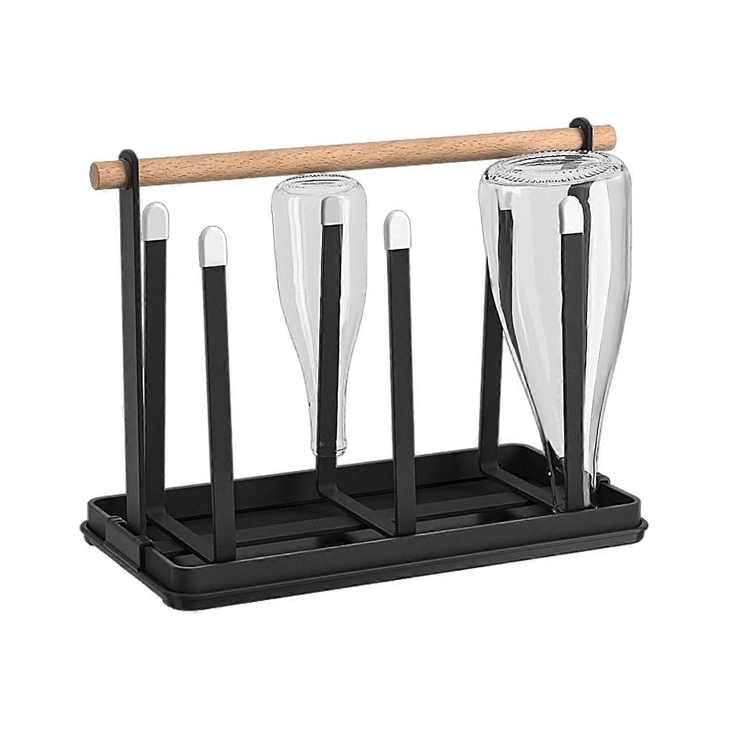 Cup Drying Rack Stainless Steel Black MultiLayer Mug Holder for Kitchen Counter Quick Drain