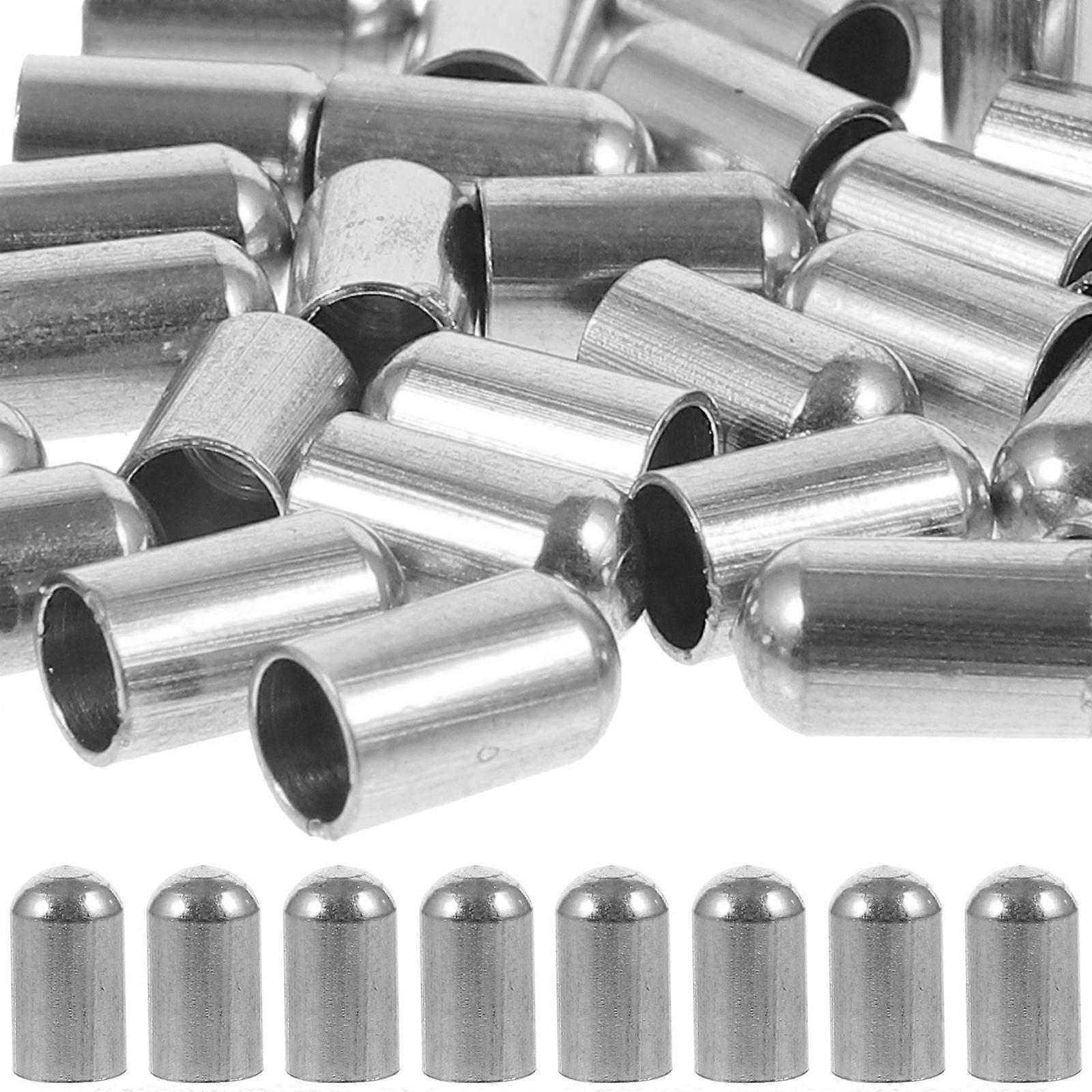 Alloy Cord Ends Bracelet Component Necklace Component Rope Accessory Round Shape 30Pcs