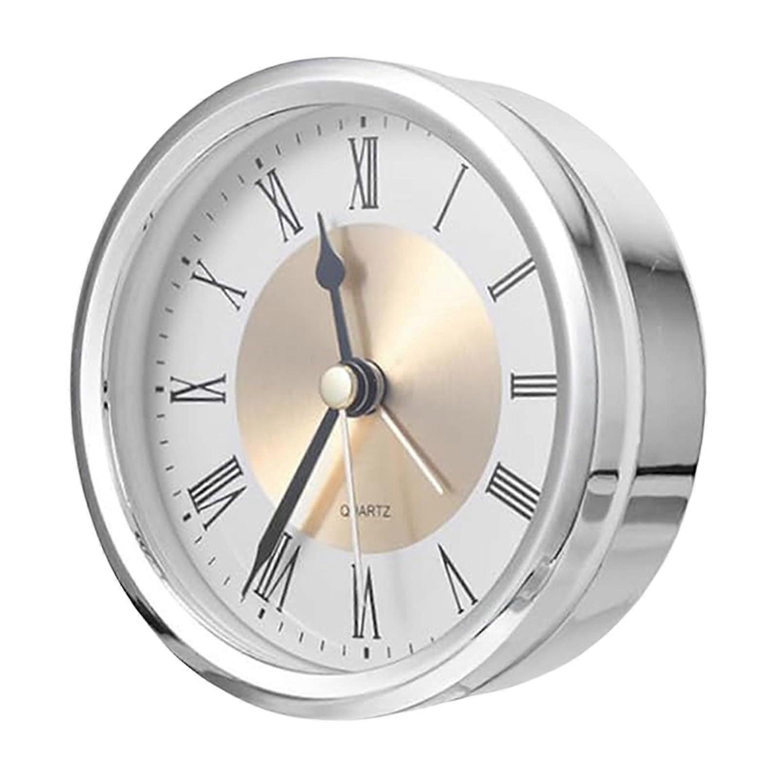 3.5 Inch Skeleton Clock Insert with Vintage Design and Gold Silver Frame Replacement Clock