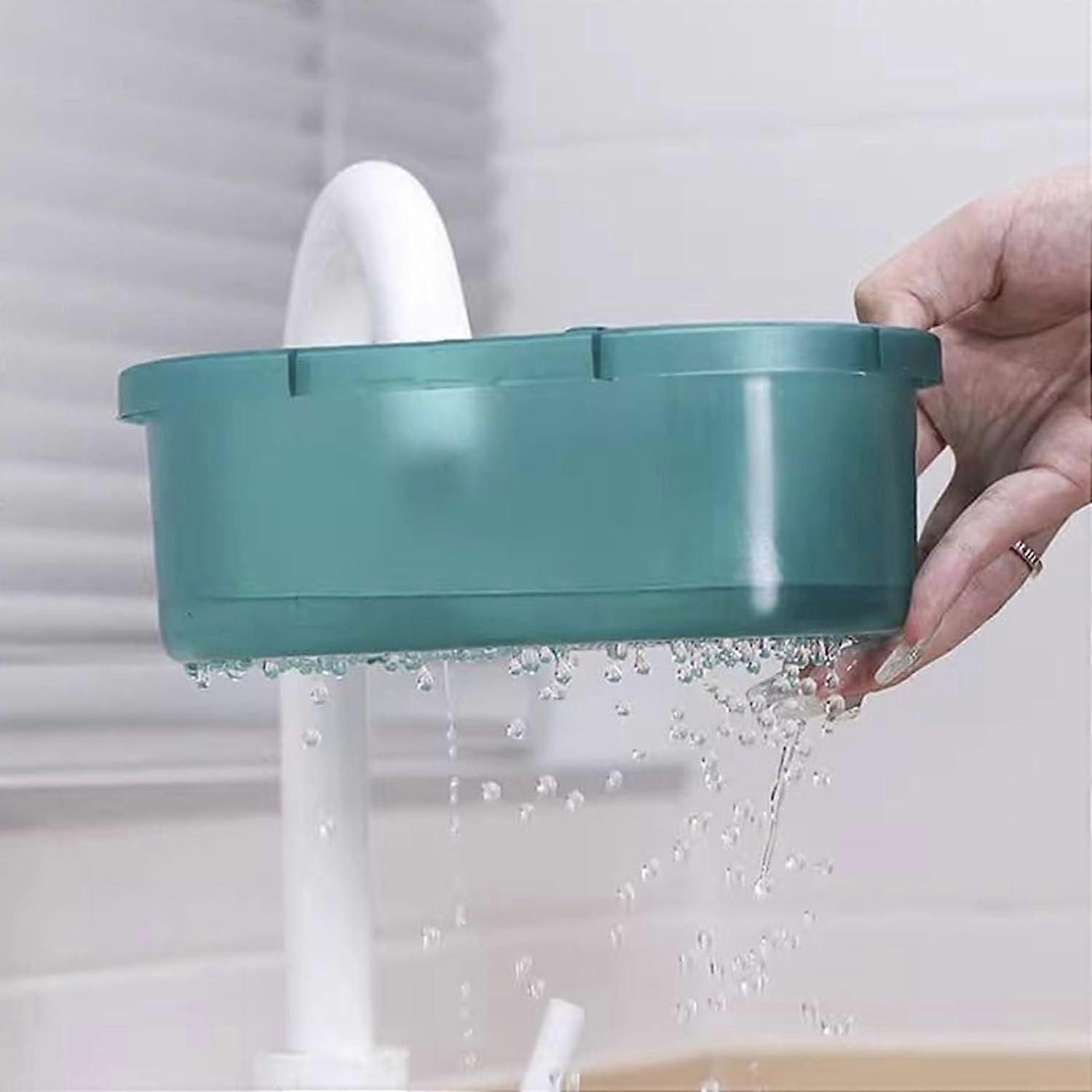 Sink Strainer Basket for Kitchen Drain, Rustproof Corner Food Catcher, Prevents Clogging, Blue