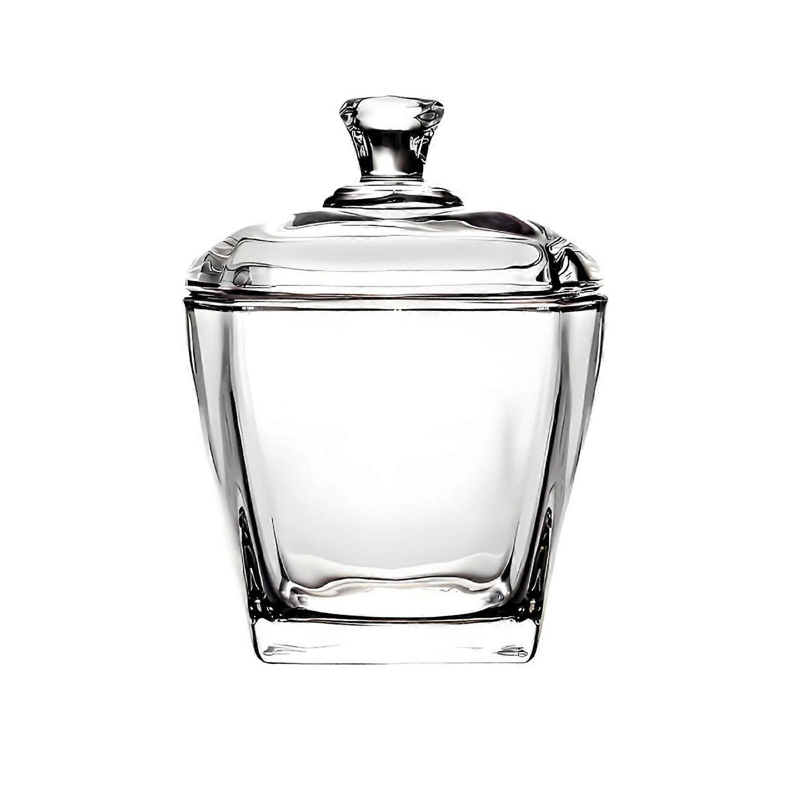 Clear Glass Storage Jar with Airtight Locking Lid, Square Candy and Snack Container for Kitchen
