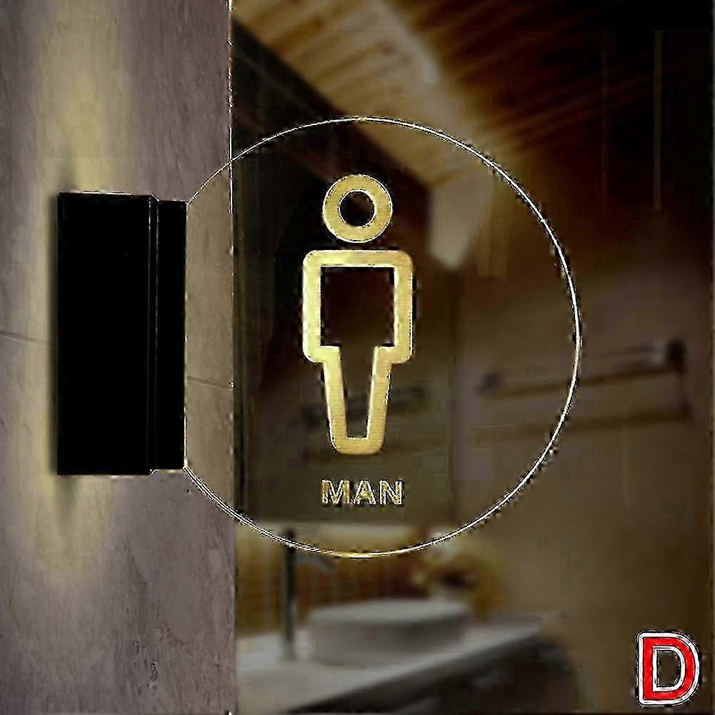 Bathroom LED sign for acrylic round wall mount restroom