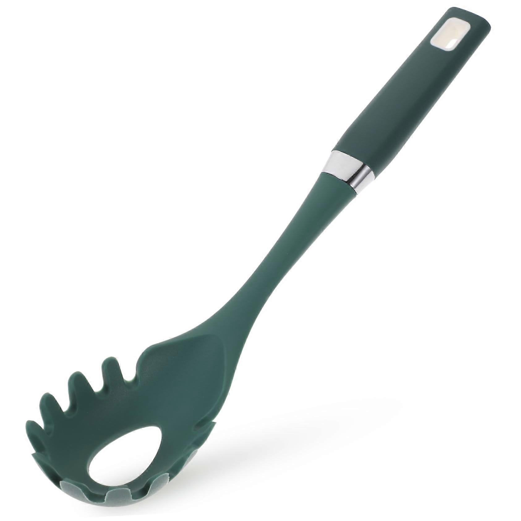 Stainless Steel Pasta Server Spoon with Strainer, NonStick Spaghetti Spoon for Easy Serving