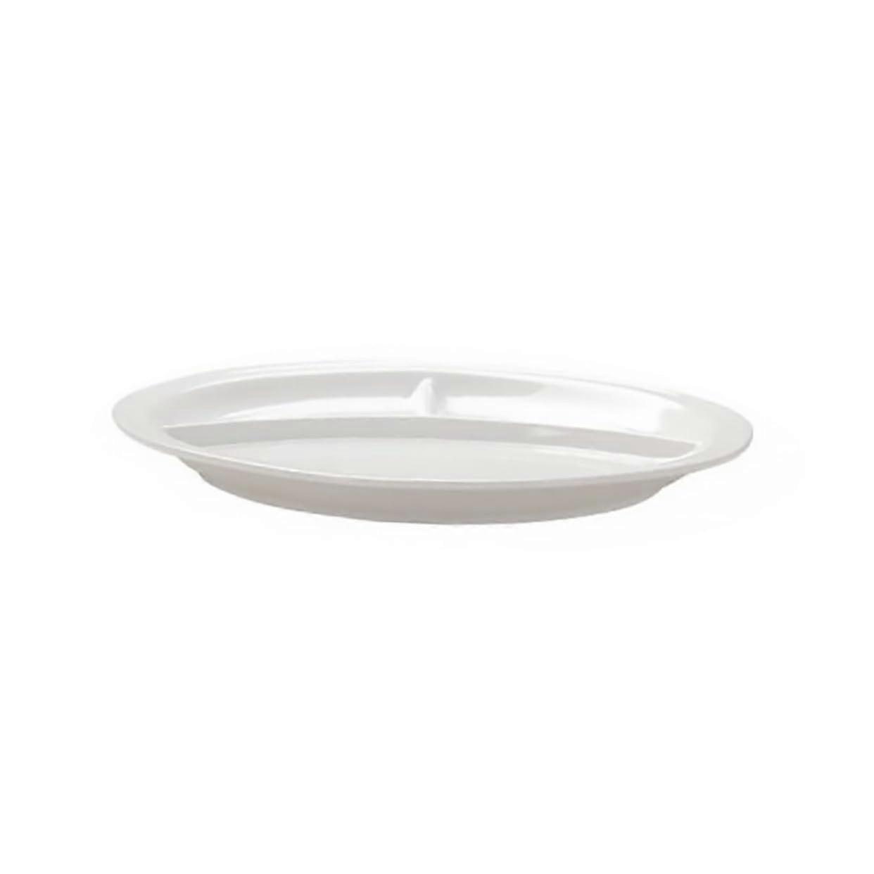 Ceramic Divided Plate for Portion Control with Easy Clean Surface and Durable Porcelain Build