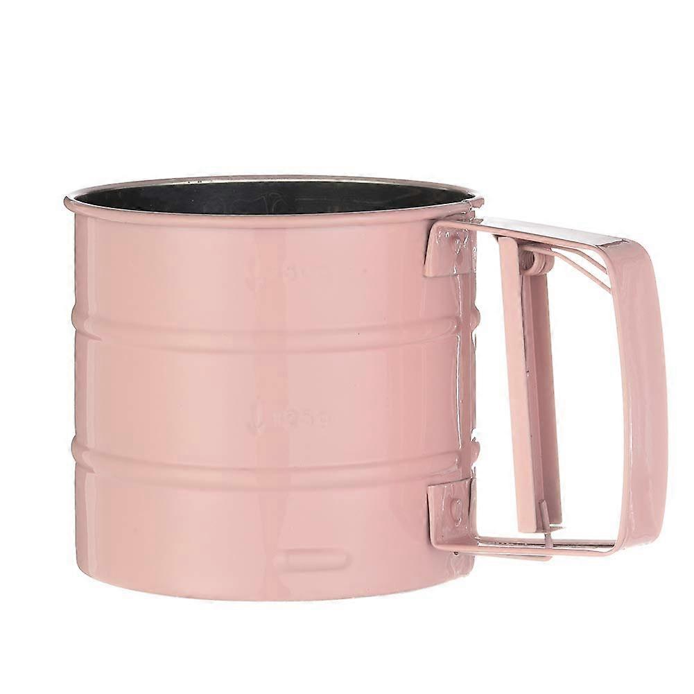Stainless Steel Flour Sifter 2.5 Cups with OneHand Operation Ergonomic Handle for Baking
