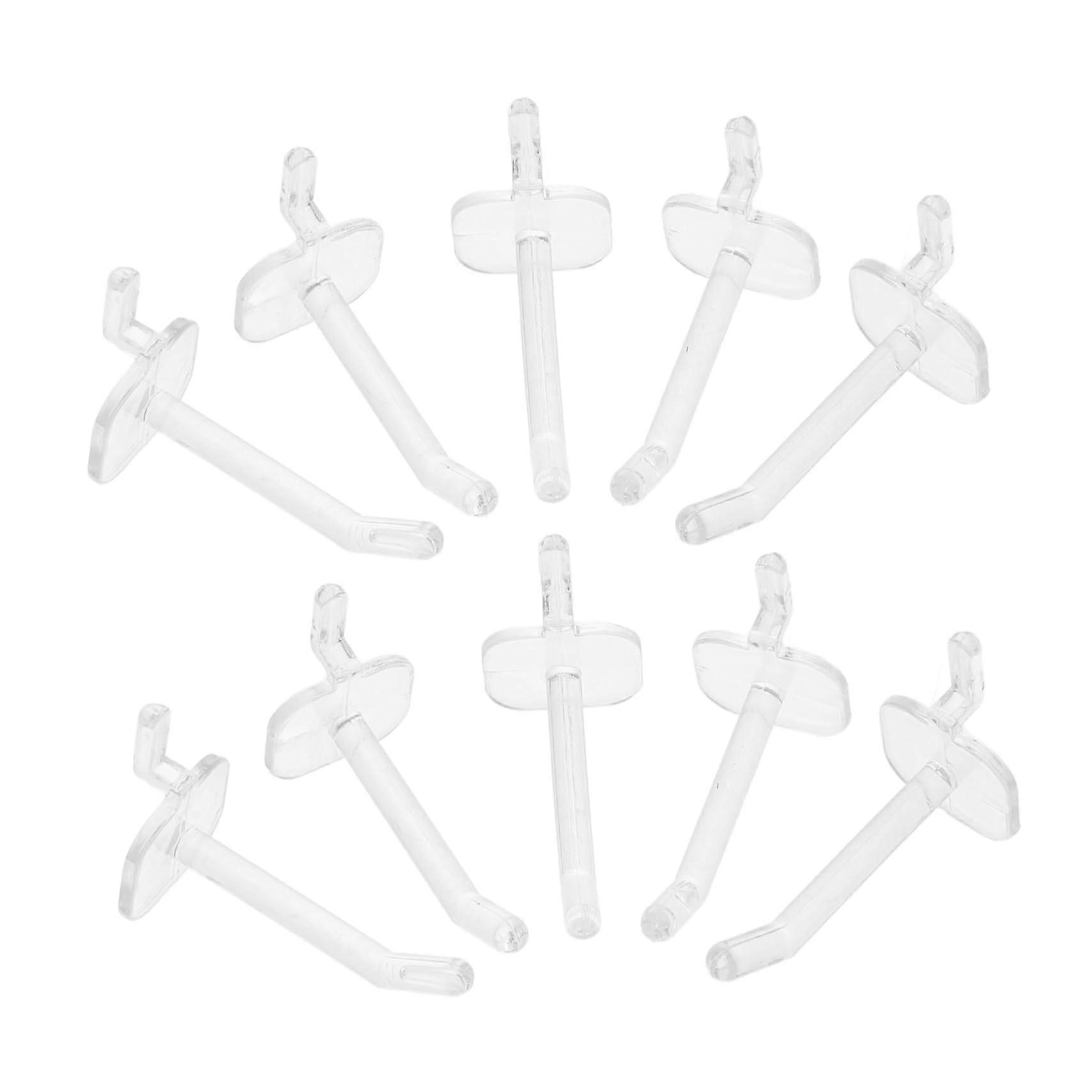 50pcs Clear Plastic Pegboard Hooks for Garage Organization Retail Display and Easy Visibility