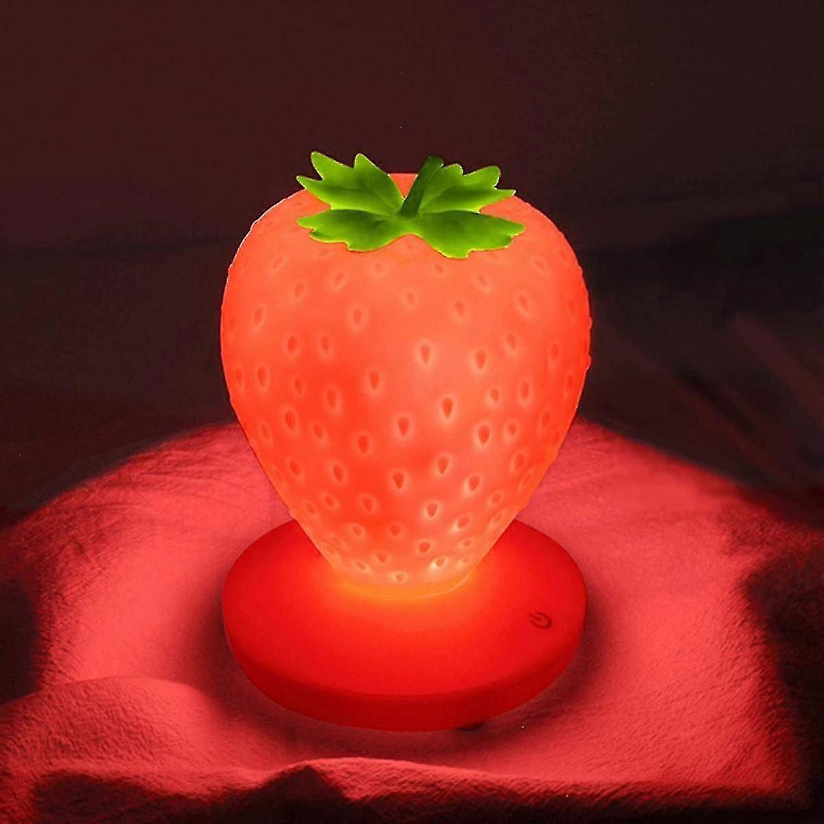 Strawberry Night Light with 3 Modes Touch Control for Bedroom Decor