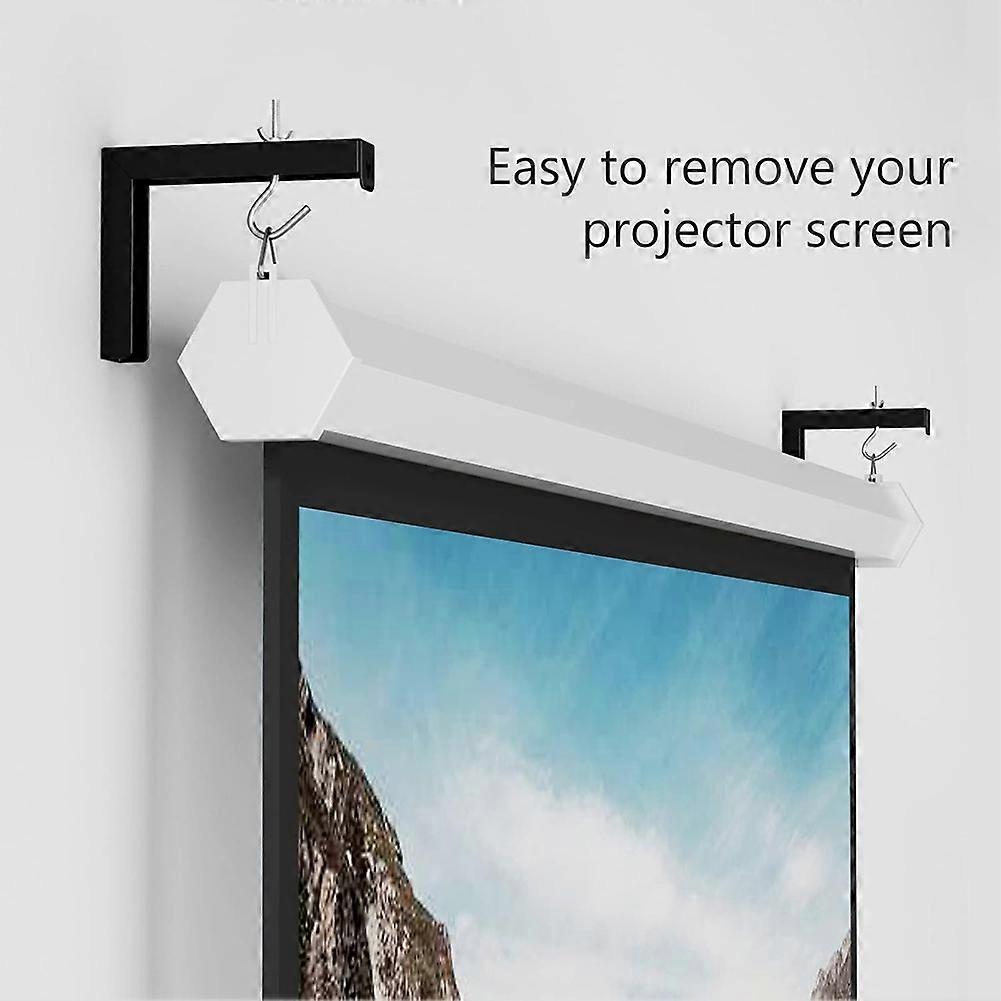 Universal Projector Screen L-Brackets, Wall and Ceiling Mount, 6-Inch Adjustable Extension with Hook Kit