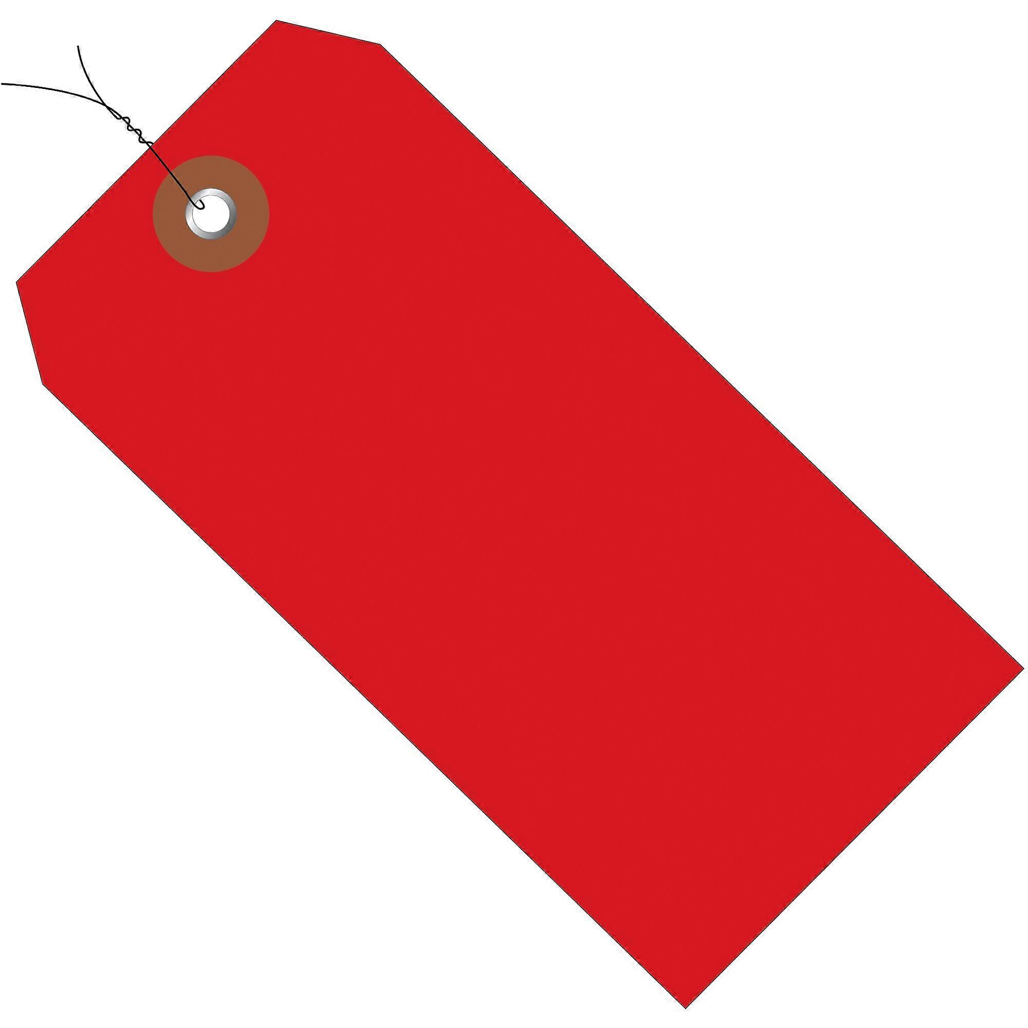 Plastic  Tags Red PreWired Large 6 1/4 x 3 1/8 Inch Durable 100 Pack