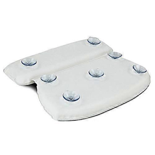 Inflatable PU Bath Pillow with Suction Cups, Round Spa Headrest, Luxury Thick Neck Support