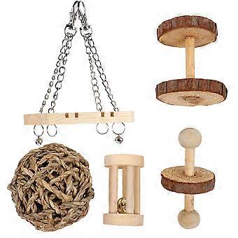 Wooden Hamster Toys Hamster Teeth Grinding Toys for 5Pcs Small Pets