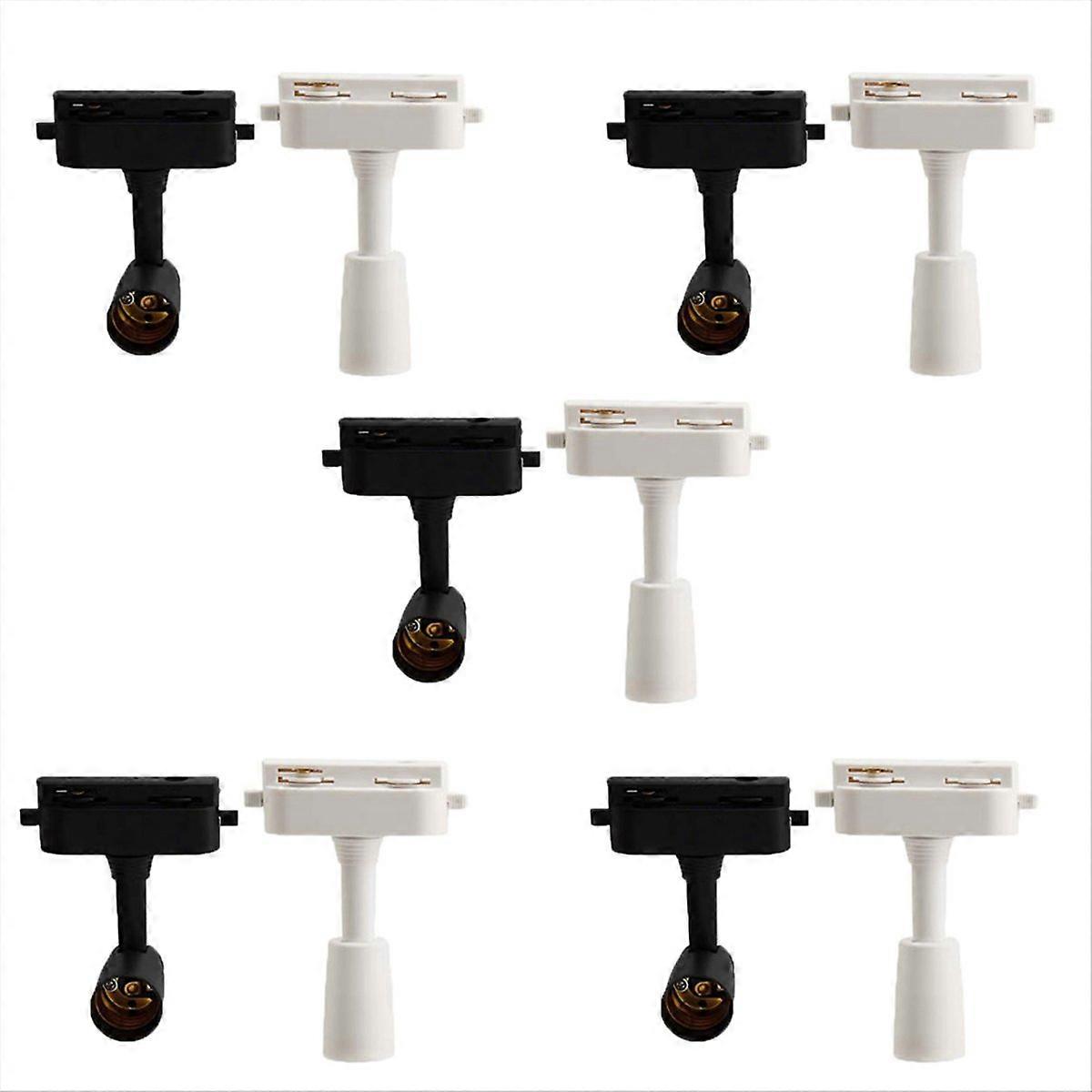 Adjustable Mini Track Light Black and White Single Phase Bulb Replaceable Plastic Track Light DIY Accessories