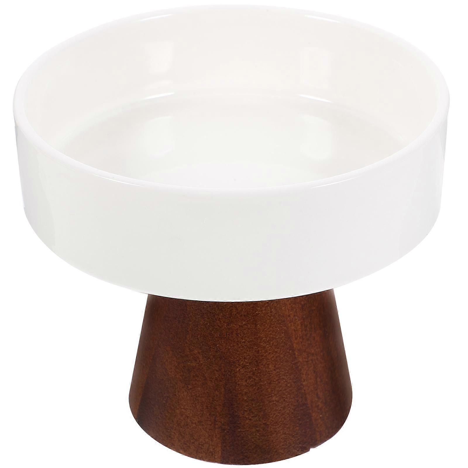 High Footed Cake Stand Ceramic Cake Tray for Dessert Serving