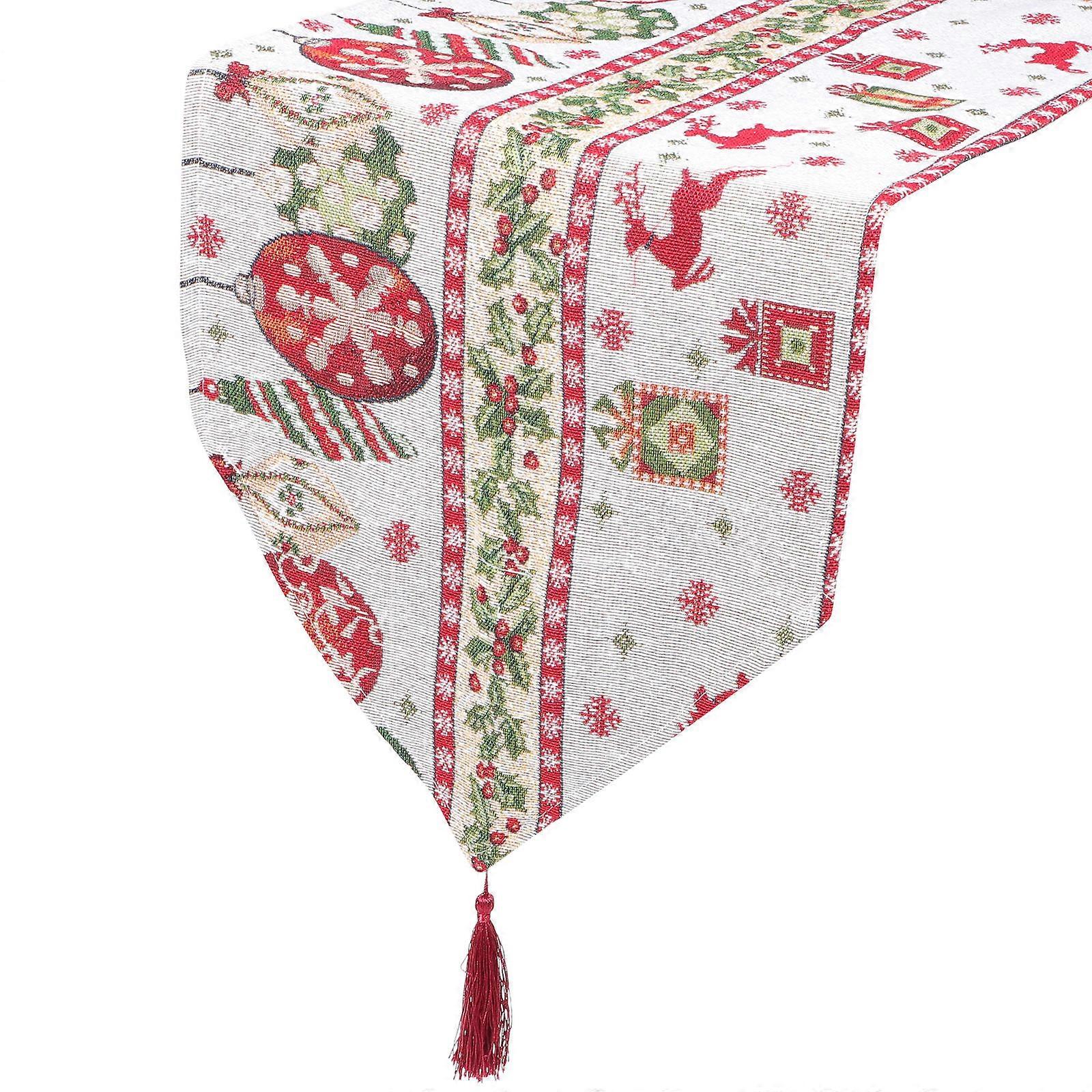 Decorative Christmas Table Runner for 4Pcs Table Cloth Party Use