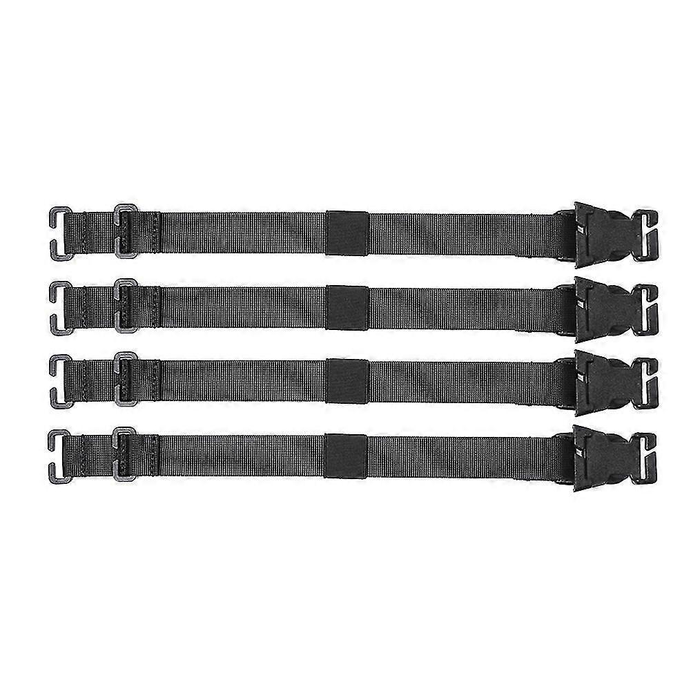 4pcs Backpack Straps With Buckle Clips Compression Backpack Accessory Strap Luggage Straps Black
