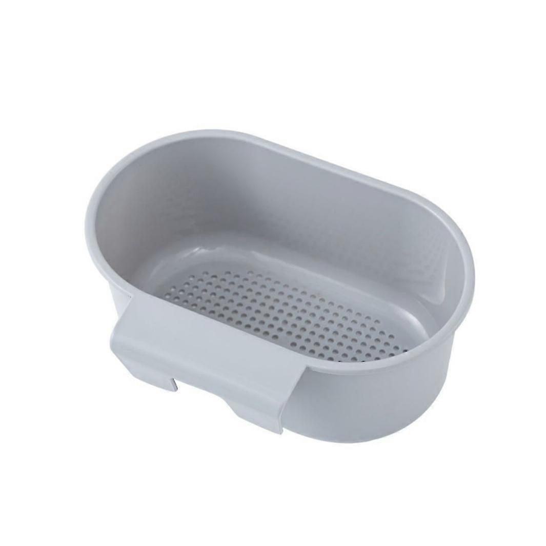 Self-Draining Storage Basket - Gray Oval