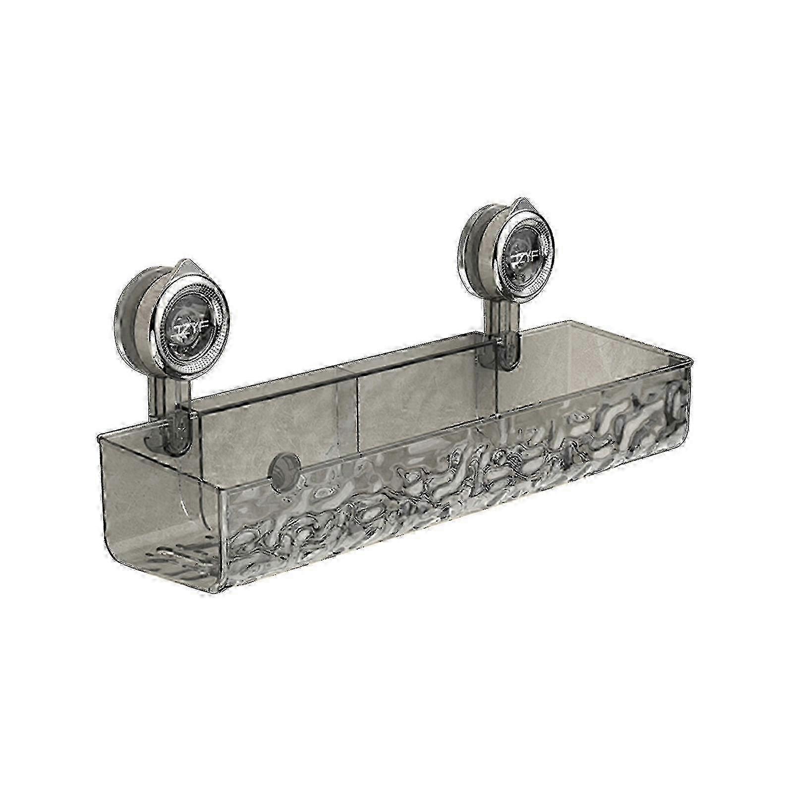 Rectangle Suction Cup Shelf No-Drill Bathroom Storage Clear Wall Caddy