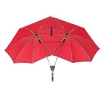 Couple Umbrella Large Red Automatic Open Close Windproof Waterproof Canopy for Two People