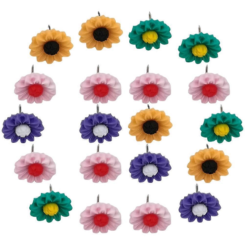 Convenient Sunflower Push Pin 20Pcs Multi-Function Replaceable Thumb Tacks