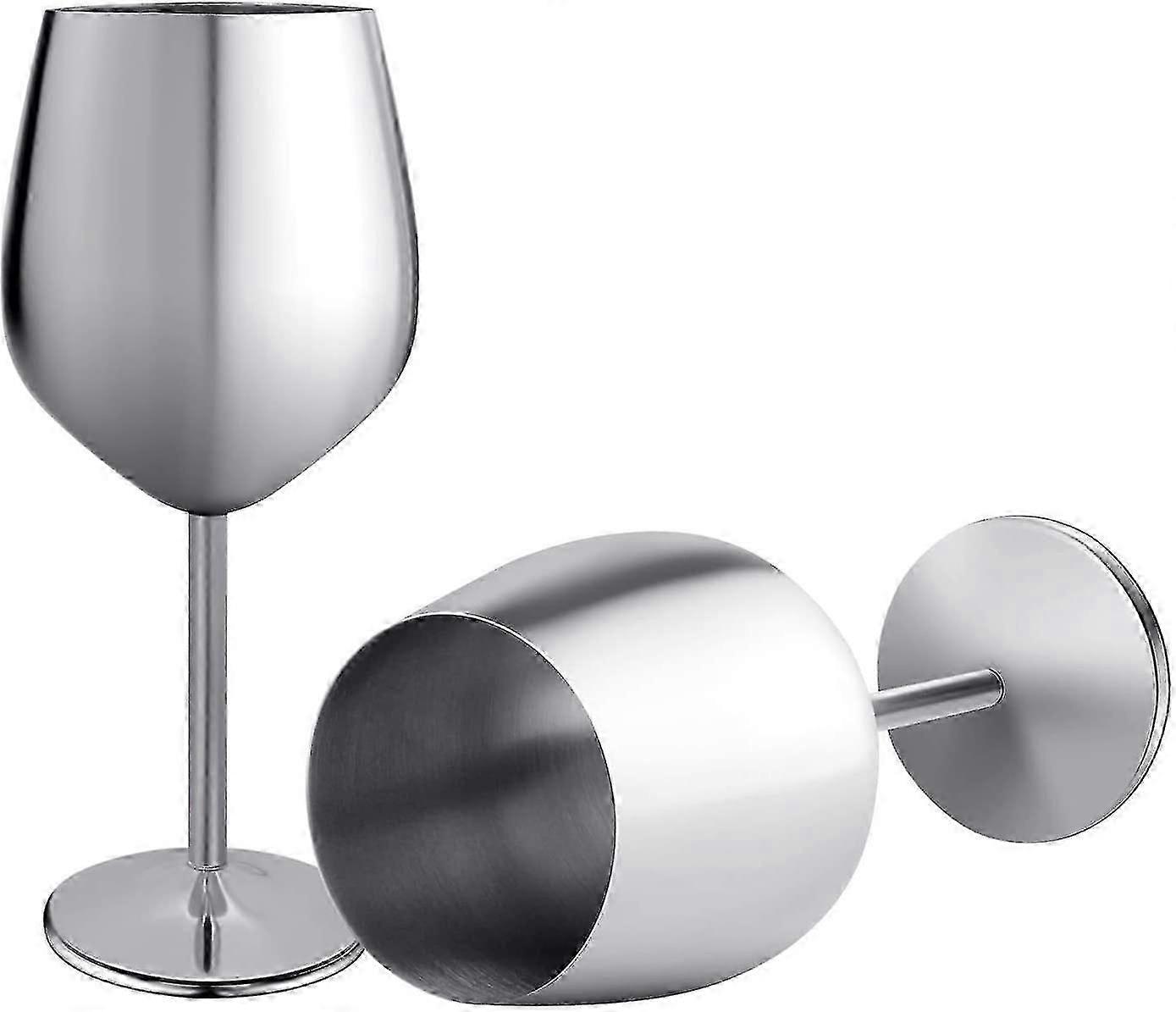 Weinglas, 2 Edelstahl-Cocktailgläser