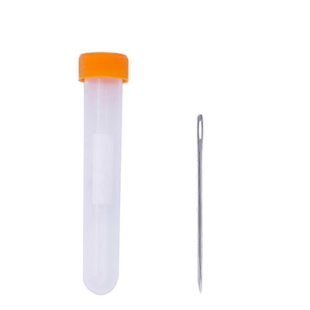 20pcs Non-sharp Large-eye Stitching Needles for Leather Craft Projects with Storage Bottle