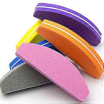 Nail Emery Board Mini Half-Moon Sponge File for Nail Polishing 40Pcs