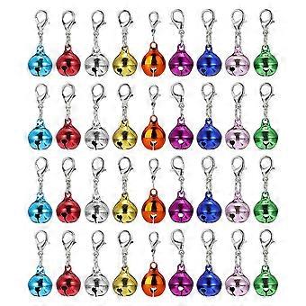 Pet Bell Pendant Metal Small Bells Set for Collars DIY 90Pcs Assorted Color
