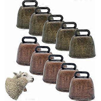 10PCS Mucca Cavallo Pecora Pascolo Rame Mucca Campana Pecora Campana Mucca Campana Vintage Bronzo Campana Campana Porta In Rame per Cani Capra Mucca Cavallo Campana Animale