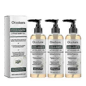 3x OceAura Collagen Straffendes Körperöl – Feuchtigkeitsspendendes und elastizitätsförderndes Massageöl für geschmeidige Haut