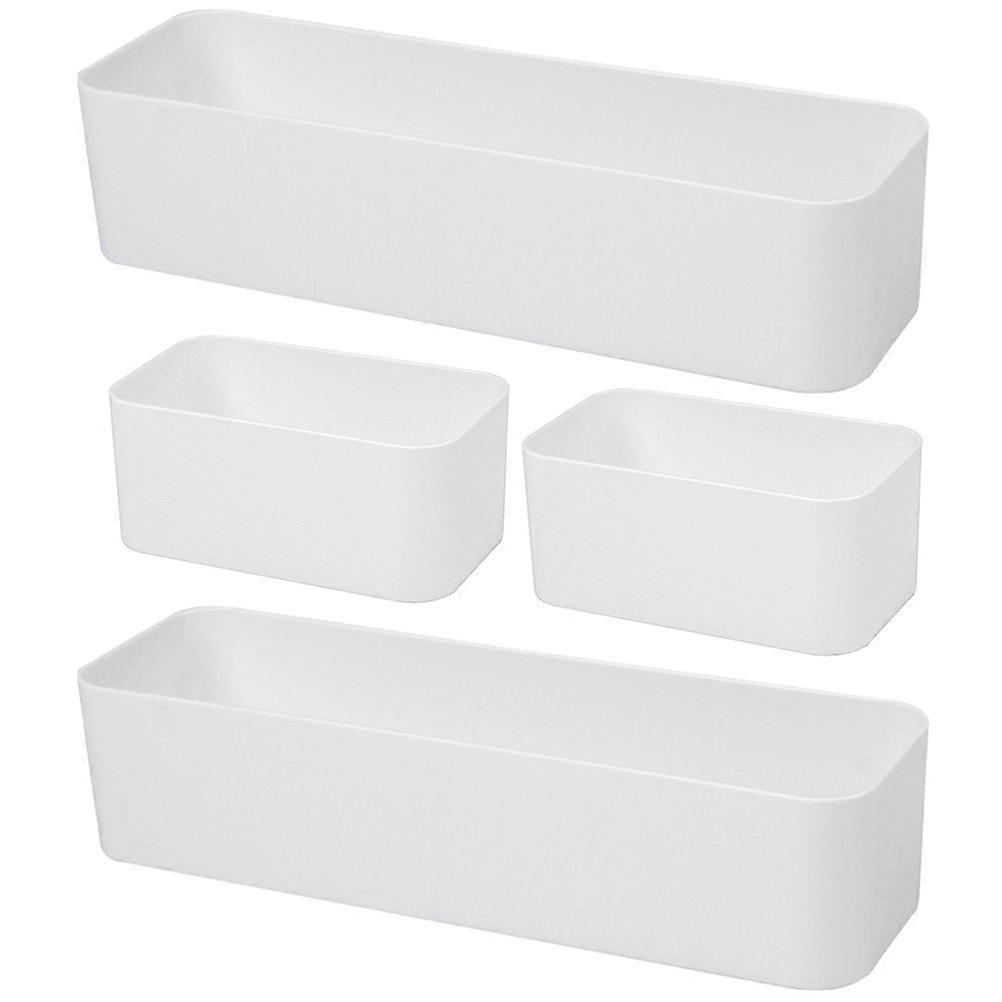 4pcs Punch Free Storage Boxes TV Controller Containers Cellphone Wall Holder